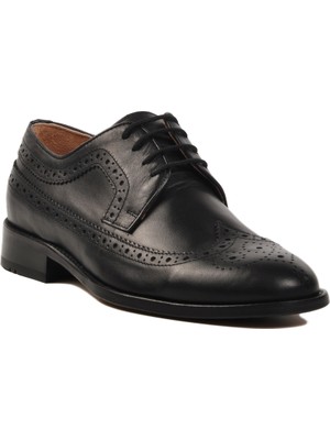 Siyah Hakiki Deri Erkek Günlük Ayakkabı 02947 M