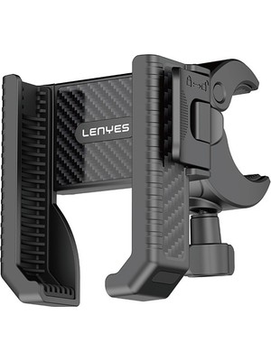 Lenyes CR182 360 Derece Ayarlanabilir Çift Kilitli Bisiklet ve Motosiklet Telefon Tutucu Siyah