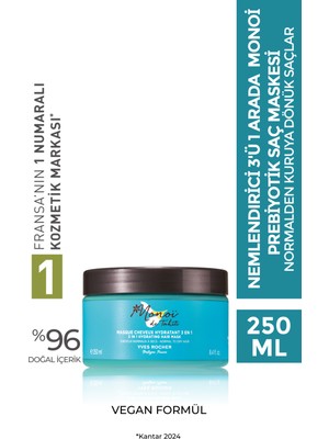 Yves Rocher Nemlendirici 3’ü 1 Arada Prebiyotik Saç Maske – Normalden Kuruya Dönük Saçlar /Monoi