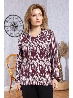 Kadın Yeni Model Yüksek Kalite Orta Yaş Anne Penye Bluz 6535