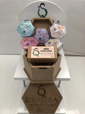 Quesera Doğal Avokado Sabunu, Ballı Salep, Kantaron, Keçi Sütü, Katran Sabunu + Ahşap Kutu