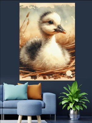 Ördek Yavrusu Dekoratif Kanvas - Mdf Ahşap Tablo