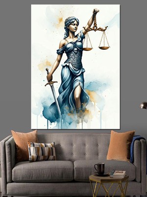 Adalet Tanrıçası Dekoratif Kanvas - Mdf Ahşap Tablo