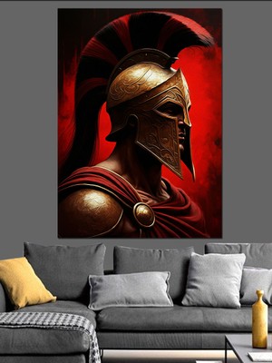 Spartan Savaşçı Dekoratif Kanvas - Mdf Ahşap Tablo