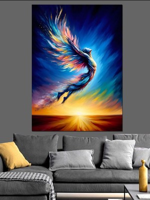 Renkli Kuş Dekoratif Kanvas - Mdf Ahşap Tablo