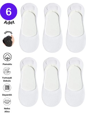 Pamuklu Yumuşak Silonlu Kaymaz Topuklu Ayaktan Çıkmaz 6'lı Erkek Babet Çorap Pamuklu Çorap
