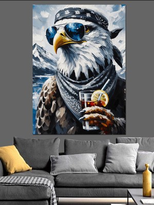 Limonatalı Kartal Dekoratif Kanvas - Mdf Ahşap Tablo