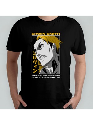 Pixxa Attack On Titan Erwin Smith %100 Pamuklu Bisiklet Yaka T-Shirt Model 1