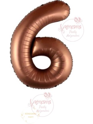 Rönesans 6 Yaş Kahverengi Rakam Folyo Balon