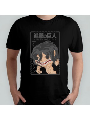 Pixxa Attack On Titan Eren Jaeger Unisex %100 Pamuklu Bisiklet Yaka T-Shirt Model 9