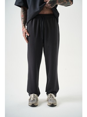 Erkek Basic Baggy Eşofman Altı Füme