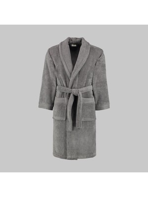 Sarev Soho Gri %100 Pamuk Large Beden Bornoz