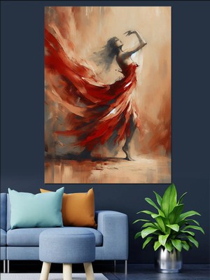 Dans Eden Kadın Dekoratif Kanvas - Mdf Ahşap Tablo