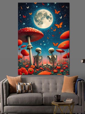 Mantar Ormanı Dekoratif Kanvas - Mdf Ahşap Tablo