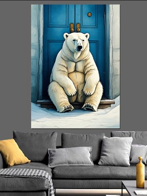 Kutup Ayısı Dekoratif Kanvas - Mdf Ahşap Tablo