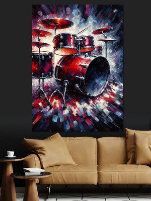 Ritim Davul Seti Dekoratif Kanvas - Mdf Ahşap Tablo