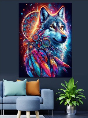 Renkli Kurt Dekoratif Kanvas - Mdf Ahşap Tablo