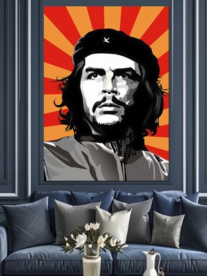 Che Guevara Portresi Dekoratif Kanvas - Mdf Ahşap Tablo