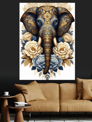 Renkli Fil Dekoratif Kanvas - Mdf Ahşap Tablo