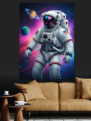 Uzay Kaşifi Dekoratif Kanvas - Mdf Ahşap Tablo