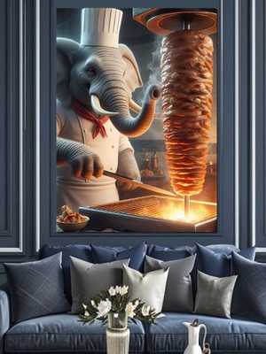 Fil ve Döner Dekoratif Kanvas - Mdf Ahşap Tablo