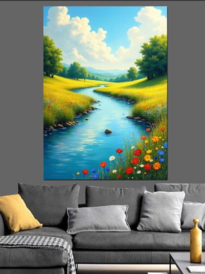 Doğanın Huzurlu Akışı Dekoratif Kanvas - Mdf Ahşap Tablo