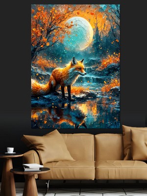 Ormanda Tilki Masalı Dekoratif Kanvas - Mdf Ahşap Tablo