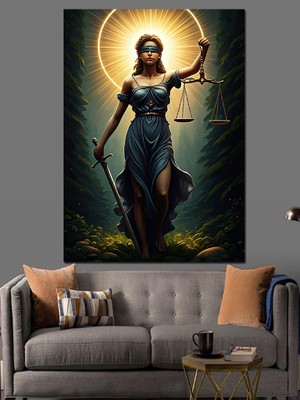 Adalet Tanrıçası Dekoratif Kanvas - Mdf Ahşap Tablo