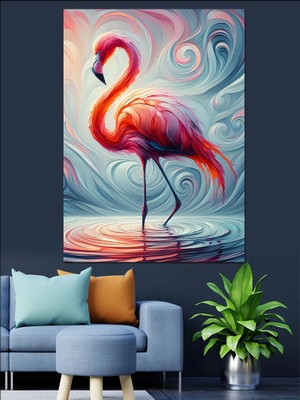 Dingin Flamingo Dekoratif Kanvas - Mdf Ahşap Tablo