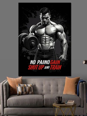 Kaslı Adam Motivasyon Posteri Dekoratif Kanvas - Mdf Ahşap Tablo