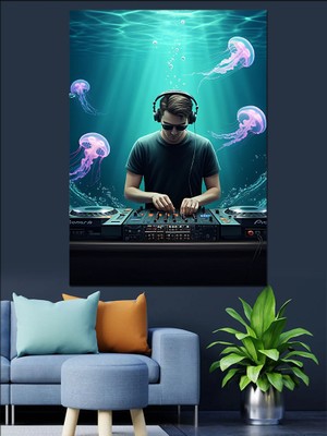 Dj Dalgıç Dekoratif Kanvas - Mdf Ahşap Tablo