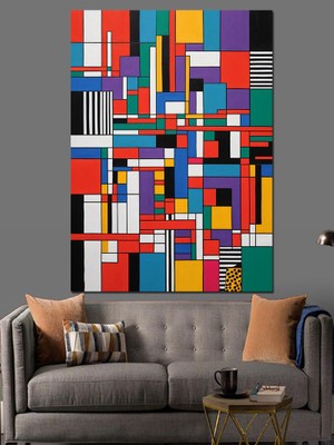 Modern Sanat Kompozisyonu Dekoratif Kanvas - Mdf Ahşap Tablo