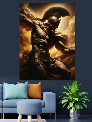 Gladyatör Dövüşçü Dekoratif Kanvas - Mdf Ahşap Tablo