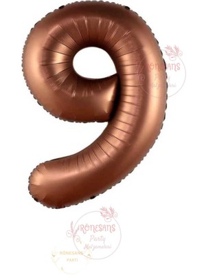 Rönesans 9 Yaş Kahverengi Rakam Folyo Balon