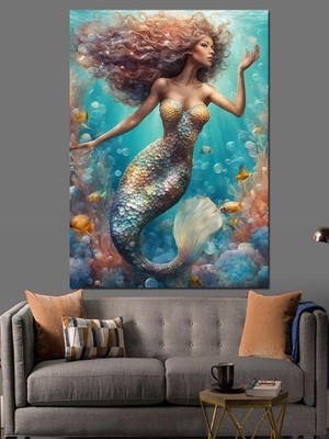Deniz Kızı Dekoratif Kanvas - Mdf Ahşap Tablo