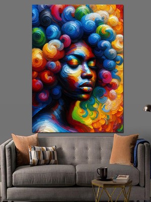 Renkli Saçlar Dekoratif Kanvas - Mdf Ahşap Tablo