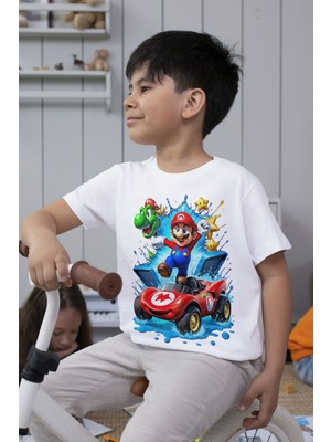 Texclusive Süper Mario Tshirt Çocuk Tişört Cars 5