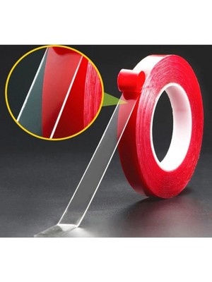 Şeffaf Iz Bırakmaz Yüksek Tutuculuk Silikon Çok Amaçlı Çift Taraflı Bant 2 Metre