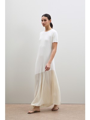 Mini Payetli Asimetrik Midi Elbise