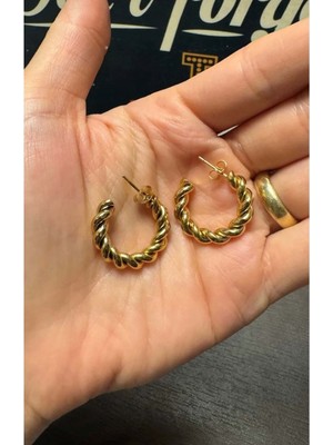 Gold Çelik Burgu Küpe