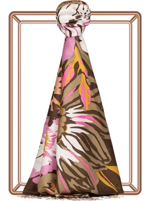 Nihavent Desenli Ipek Şal 06111 Haki