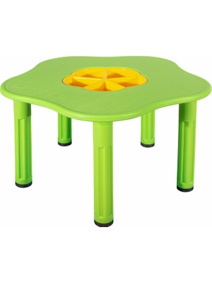 Bahçe Oyuncak Hazneli Papatya Tasarımlı Çocuk Aktivite Masası - Plastik Ayaklı, Anaokulu ve Kreş Için Dayanıklı