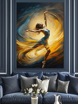 Dans Eden Kadın Dekoratif Kanvas - Mdf Ahşap Tablo