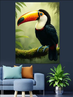 Tukan Kuşu Dekoratif Kanvas - Mdf Ahşap Tablo