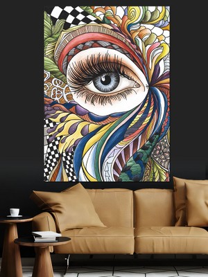 Karizma Tablo Renkli Göz Dekoratif Kanvas - Mdf Ahşap Tablo