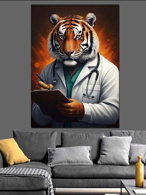 Karizma Tablo Doktor Kaplan Dekoratif Kanvas - Mdf Ahşap Tablo