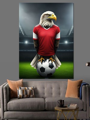 Karizma Tablo Futbol Formalı Kartal Dekoratif Kanvas - Mdf Ahşap Tablo