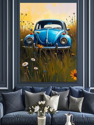 Karizma Tablo Papatya Içindeki Vosvos Dekoratif Kanvas - Mdf Ahşap Tablo