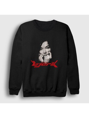 Presmono Unisex Siyah Müzik V2 Björk Sweatshirt