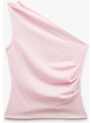 Koton Asimetrik Drape Detaylı Tek Omuz Bluz